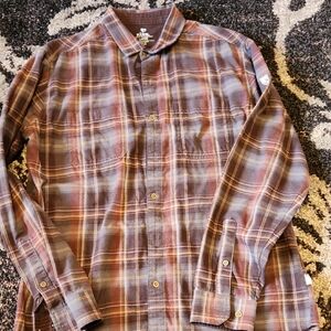 Kuhl Men's Plaid Button-Down Shirt in Brown and Red Tones